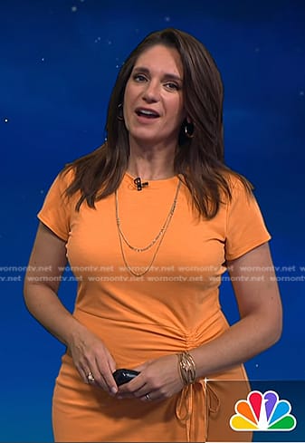 Maria’s orange ruched drawstring dress on Today