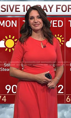 Maria’s red keyhole dress on Today