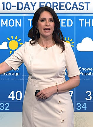 Maria's ivory button detail dress on Today