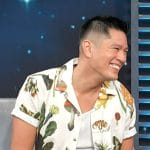 Mark Hoying’s floral print shirt on Access Hollywood