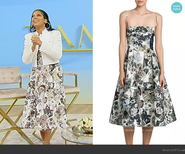 Marni Floral Cotton Fit-And-Flare Midi-Dress worn by Tamron Hall on Tamron Hall Show