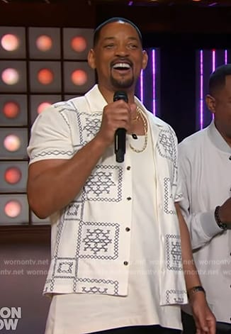 Will Smith’s embroidered shirt on The Kelly Clarkson Show