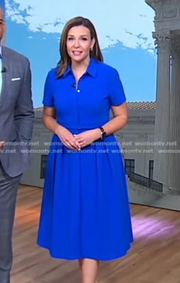 Mary’s blue belted shirtdress on Good Morning America