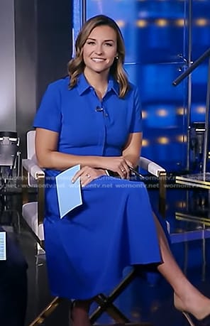 Mary’s blue belted shirtdress on Good Morning America