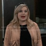 Maxie’s copper bomber jacket on General Hospital