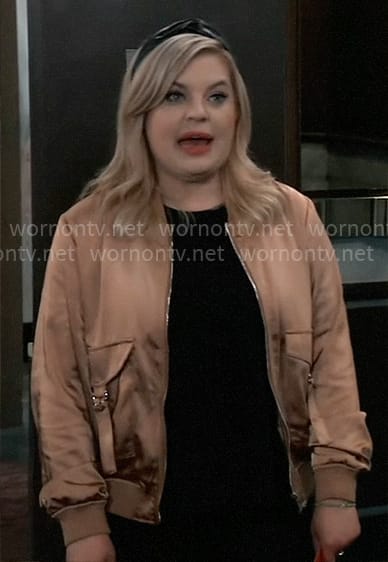 Maxie's copper bomber jacket on General Hospital