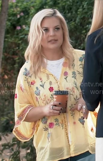 Maxie's yellow floral embroidered top on General Hospital