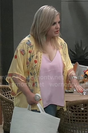 Maxie’s yellow floral embroidered top on General Hospital