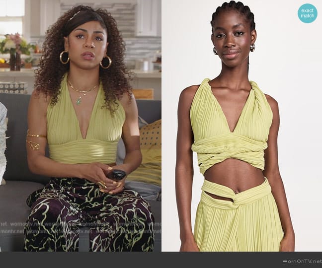 Mayle Vasquez Salome Wrap Around Crop Top worn by Patience (Chelsea Tavares) on All American