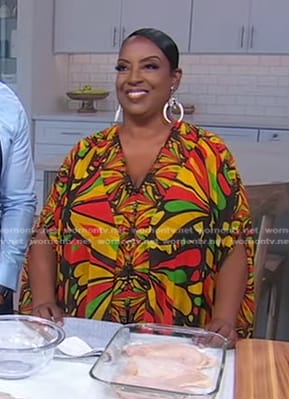 Melba Wilson’s multicolor printed kaftan on Good Morning America