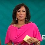 Michelle Miller’s pink draped dress on CBS Mornings