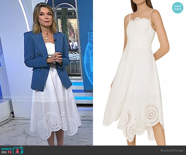 Veronica Beard Naira Denim Dickey Jacket worn by Savannah Guthrie on Today