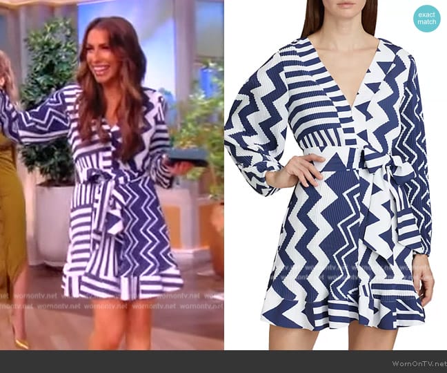 Milly Liv Patchwork Chevron Pleated Dress worn by Alyssa Farah Griffin on The View