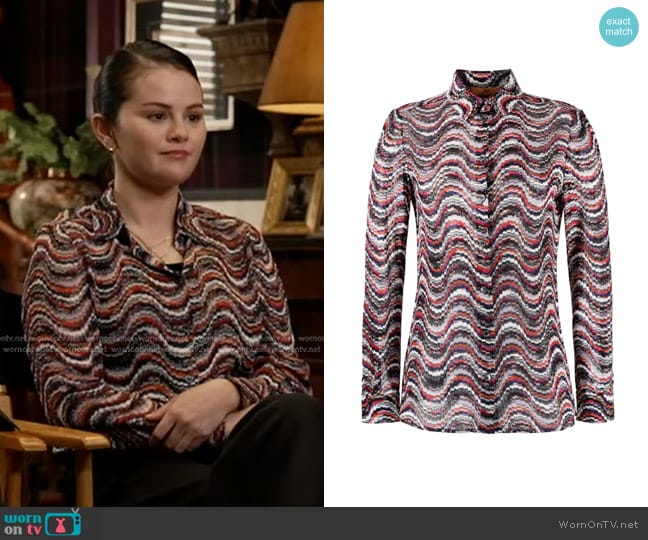 Missoni Wavy-jacquard Button-up Shirt worn by Selena Gomez on Good Morning America