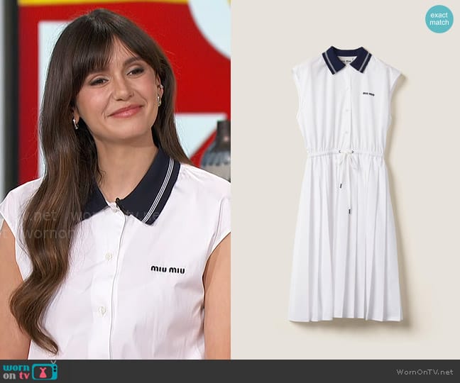 Miu Miu Poplin Dress worn by Nina Dobrev on The Talk