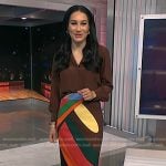 Morgan’s multicolored print skirt on NBC News Daily