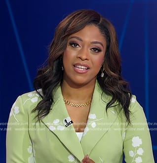 Morgan's green floral blazer on Good Morning America