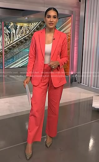 Morgan’s pink blazer and pant suit on NBC News Daily