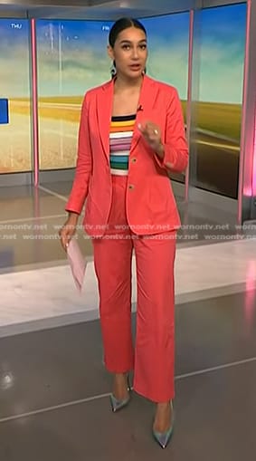 Morgan’s pink blazer and pant suit on NBC News Daily