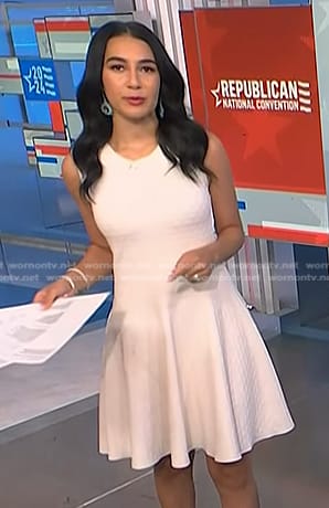 Morgan’s white dot texture dress on NBC News Daily