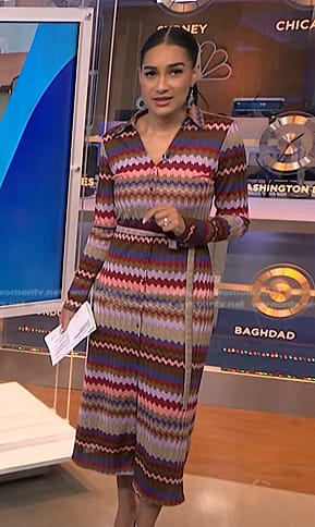 Morgan’s zig zag striped dress on NBC News Daily