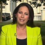 Nancy Cordes’ yellow blazer on CBS Evening News