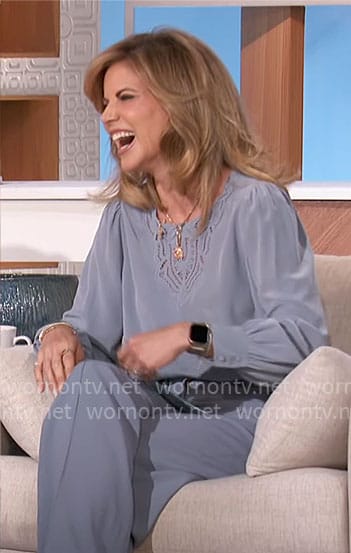 Natalie's blue eyelet blouse on The Talk