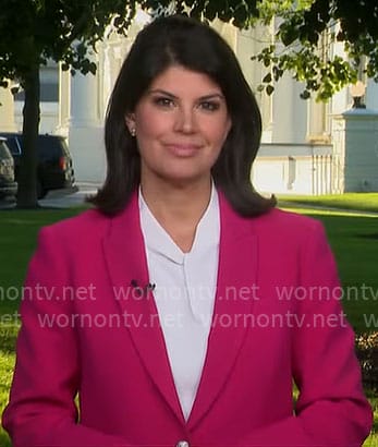 Natalie Brand's pink blazer on CBS Mornings