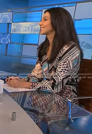 Dr. Natalie Azar’s printed wrap dress on NBC News Daily