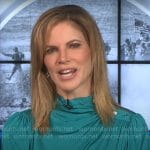 Natalie’s green draped blouse on CBS Mornings