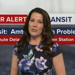 Heather’s navy floral print dress on Good Morning America