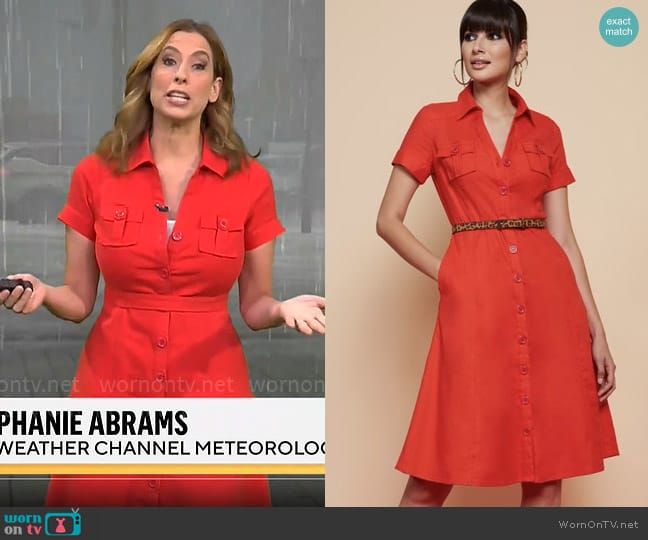 New York & Company Safari Shirtdress worn by Stephanie Abrams on CBS Mornings