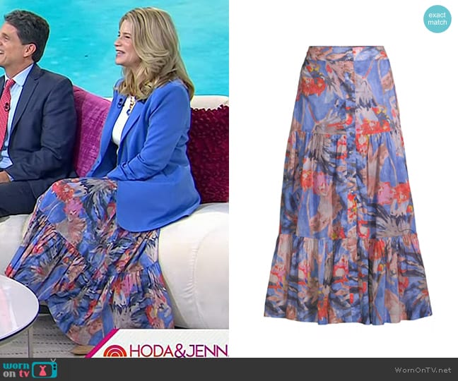 Nic + Zoe Dreamscape Tiered Midi-Skirt worn by Jeanne Shriver on Today