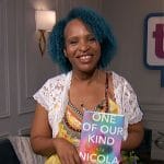 Nicola Yoon’s yellow floral maxi dress on The Talk