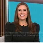 Nikki Battiste’s black puff sleeve jumpsuit on CBS Mornings