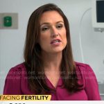 Nikki Battiste’s pink v-neck top on CBS Mornings