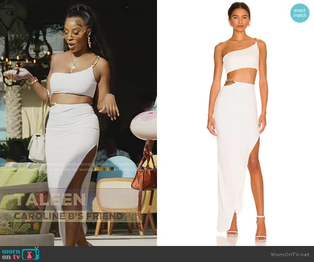 Nookie Alyssa Chain Crop Top and Skirt worn by Caroline Brooks (Caroline Brooks) on The Real Housewives of Dubai