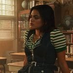 Noa’s denim dress and green striped top on Pretty Little Liars Summer School