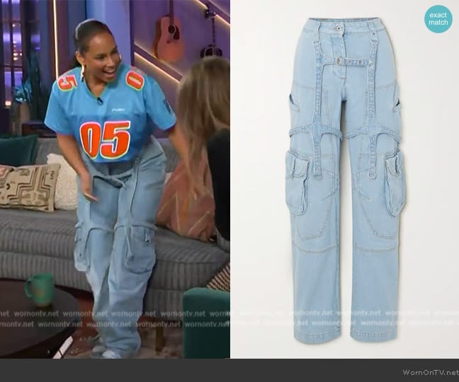 Off-White Low-rise cargo jeans worn by Alicia Key on The Kelly Clarkson Show