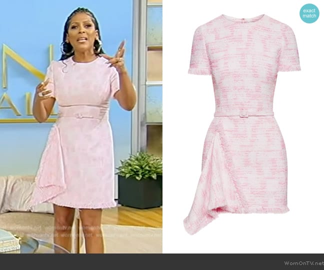 WornOnTV: Tamron’s pink asymmetric tweed dress on Tamron Hall Show ...