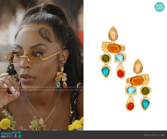 Petit Moments Multi Stone Earrings worn by Caroline Brooks (Caroline Brooks) on The Real Housewives of Dubai