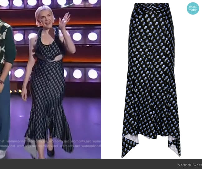 Philosophy Di Lorenzo Serafini Flower-print midi skirt worn by Gayle Rankin on The Kelly Clarkson Show