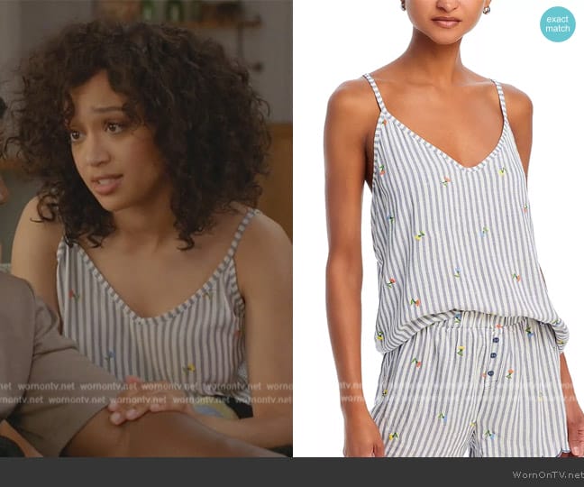 PJ Salvage Build Me Up Buttercup Pajama Set worn by Olivia Baker (Samantha Logan) on All American