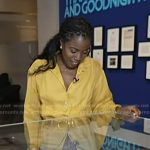 Priscilla Thompson’s yellow ruffle cuff blouse on Today