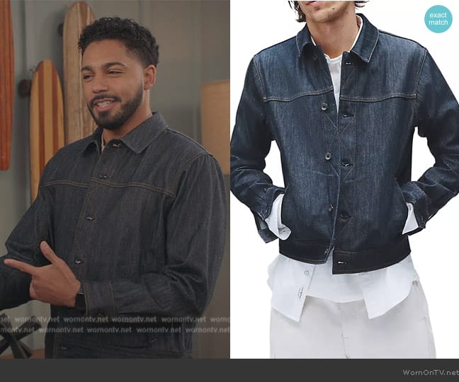 Rag and Bone Owen Denim Trucker Jacket worn by Jordan Baker (Michael Evans Behling) on All American