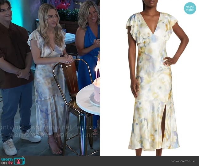 WornOnTV: Josslyn’s v-neck satin midi dress on General Hospital | Eden ...