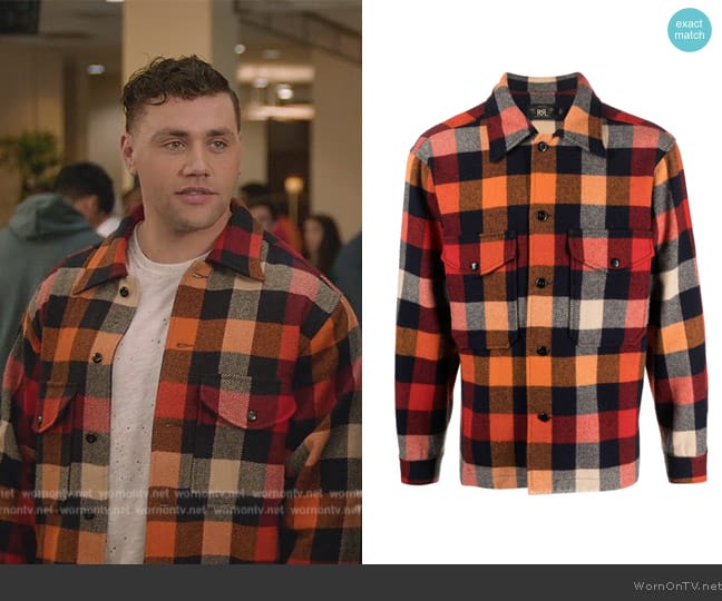 Ralph Lauren Checked wool flannel shirt worn by Christian James (Christian James) on All American