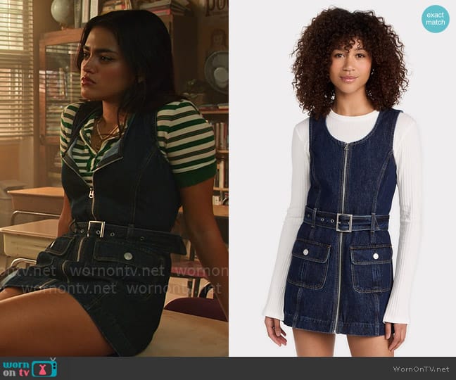 Re/Done 60's Belted Mini Dress worn by Noa Olivar (Maia Reficco) on Pretty Little Liars Original Sin