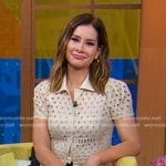 Rebecca’s beige eyelet top on Good Morning America