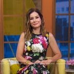 Rebecca’s black floral midi dress on Good Morning America